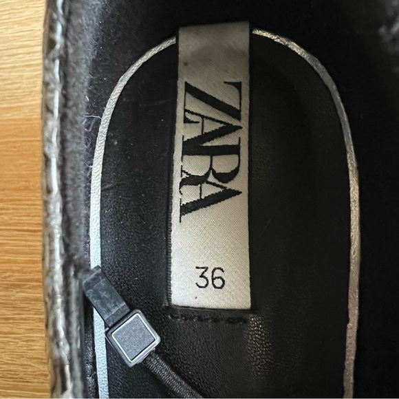 Zara Block Heel Shoes Women Size 36 US 6 Snake Print Western Pointed Toe Stylish - Picture 13 of 14